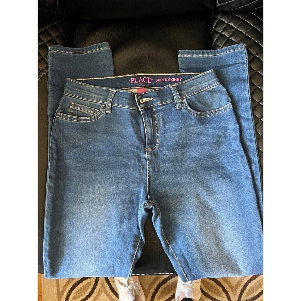 𝅺GIRLS Super-Soft Stretch Denim Legging Jeans - Beaconblue Wsh 14